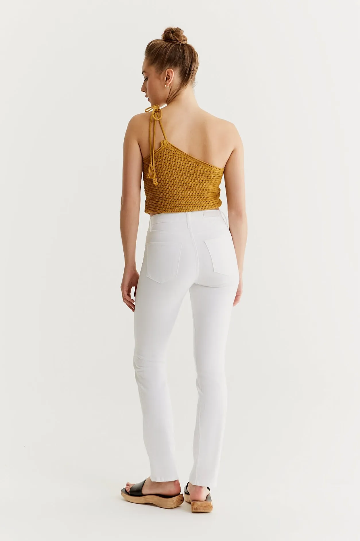 Hannah - High Waist Straight - White