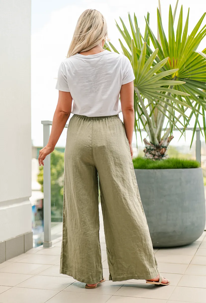 Holiday Linen Culottes - Sage
