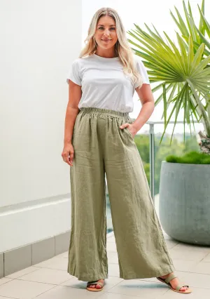 Holiday Linen Culottes - Sage