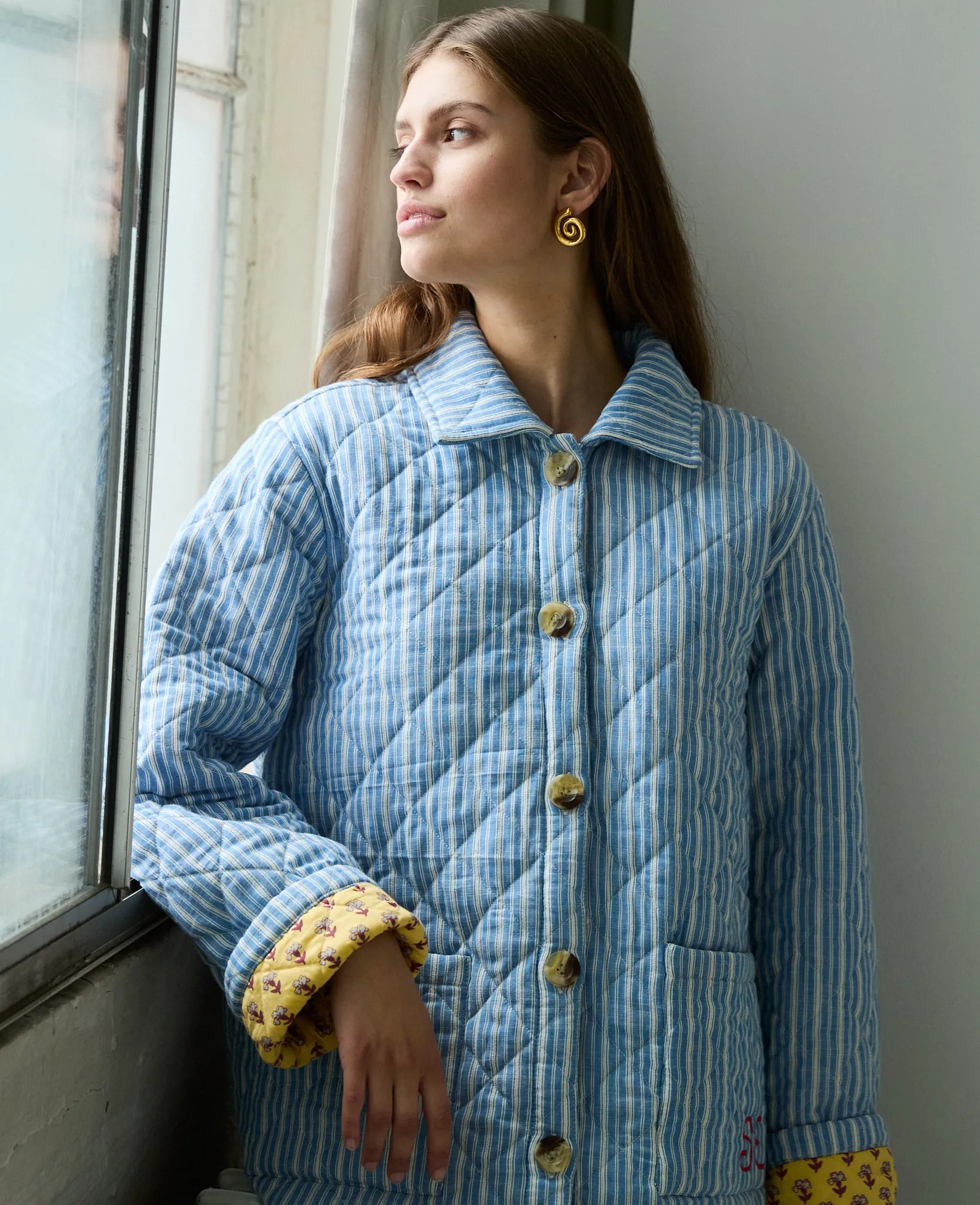 Ira Jacket in Blue Stripes