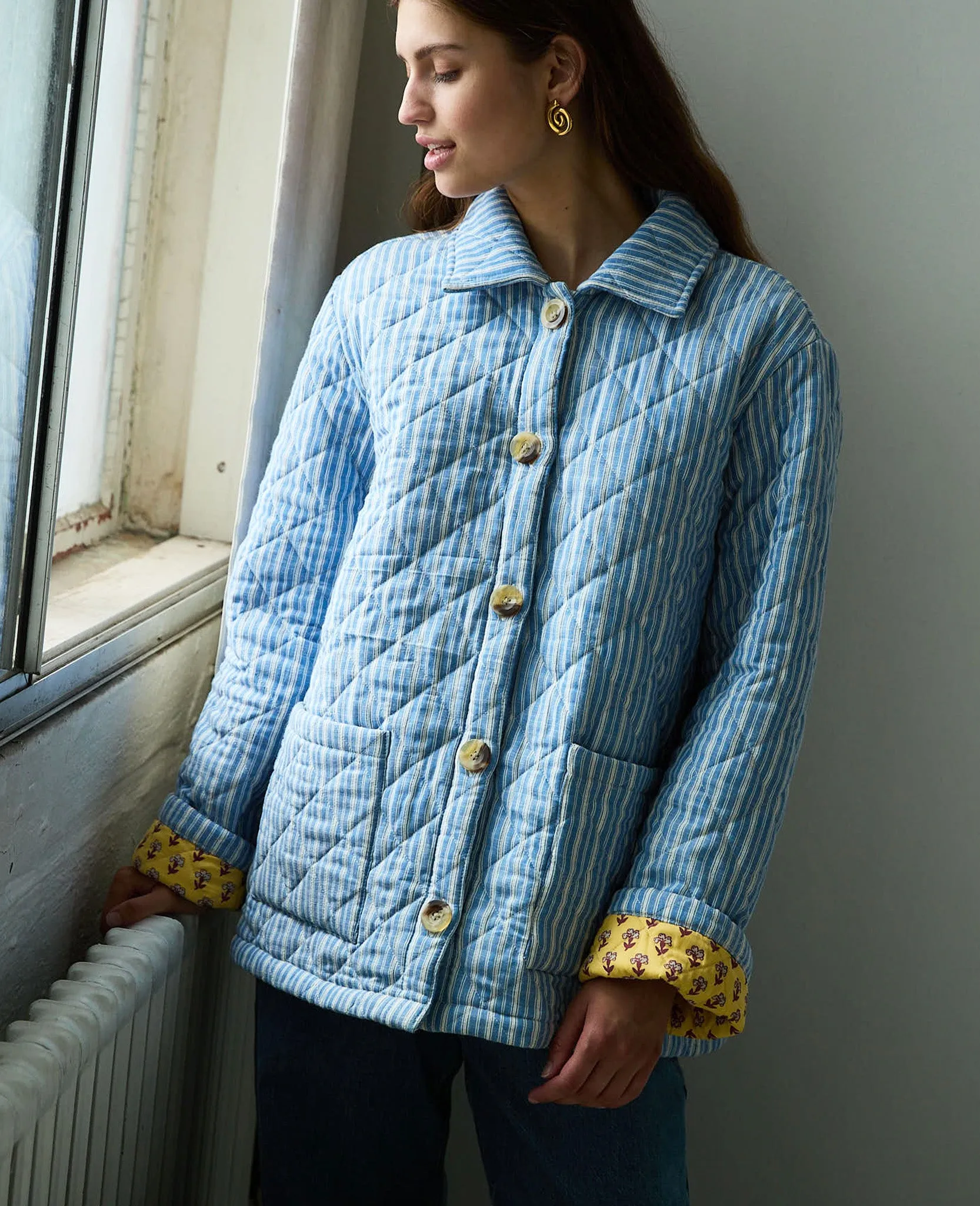 Ira Jacket in Blue Stripes