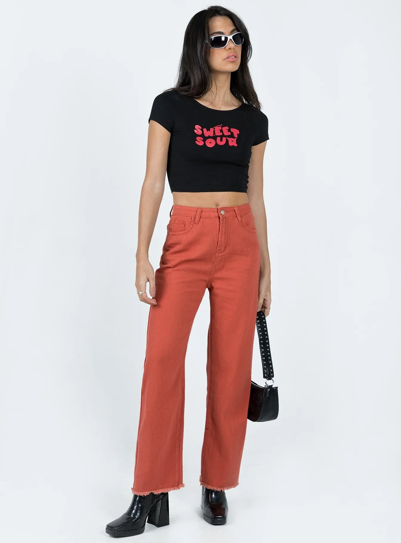Kalinda Denim Jeans Red