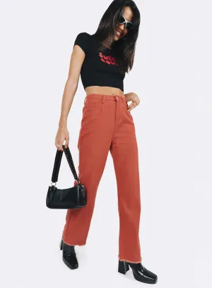 Kalinda Denim Jeans Red