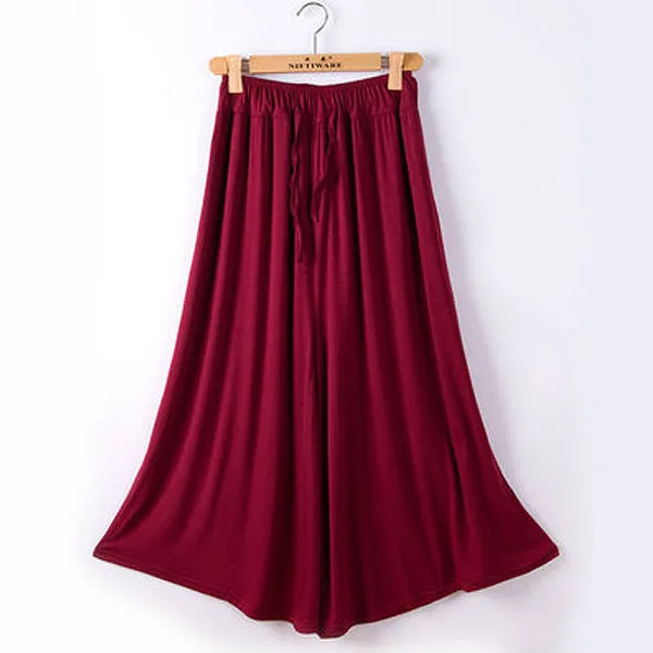 Korean Modal Plus Size Loose Casual Pants Thin Slimming Women Wide Leg Culottes