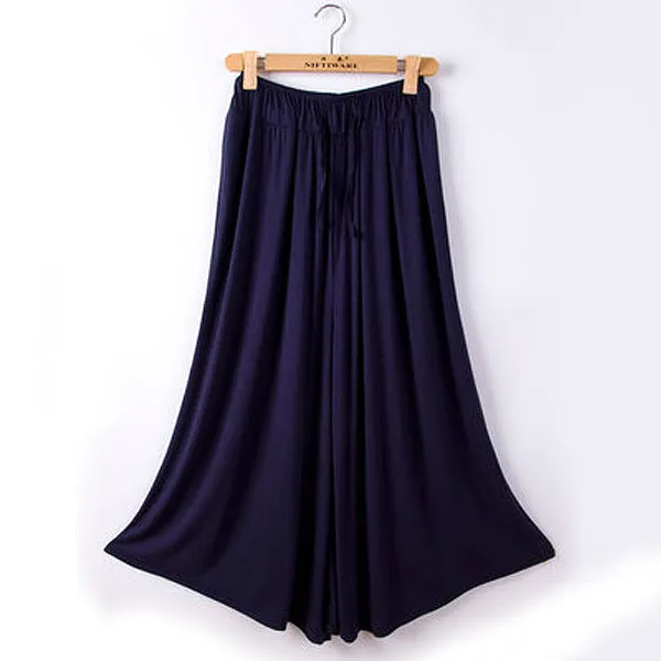 Korean Modal Plus Size Loose Casual Pants Thin Slimming Women Wide Leg Culottes