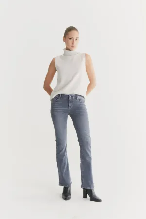 Laura - Mid Waist Flare Jeans - Smoke Grey
