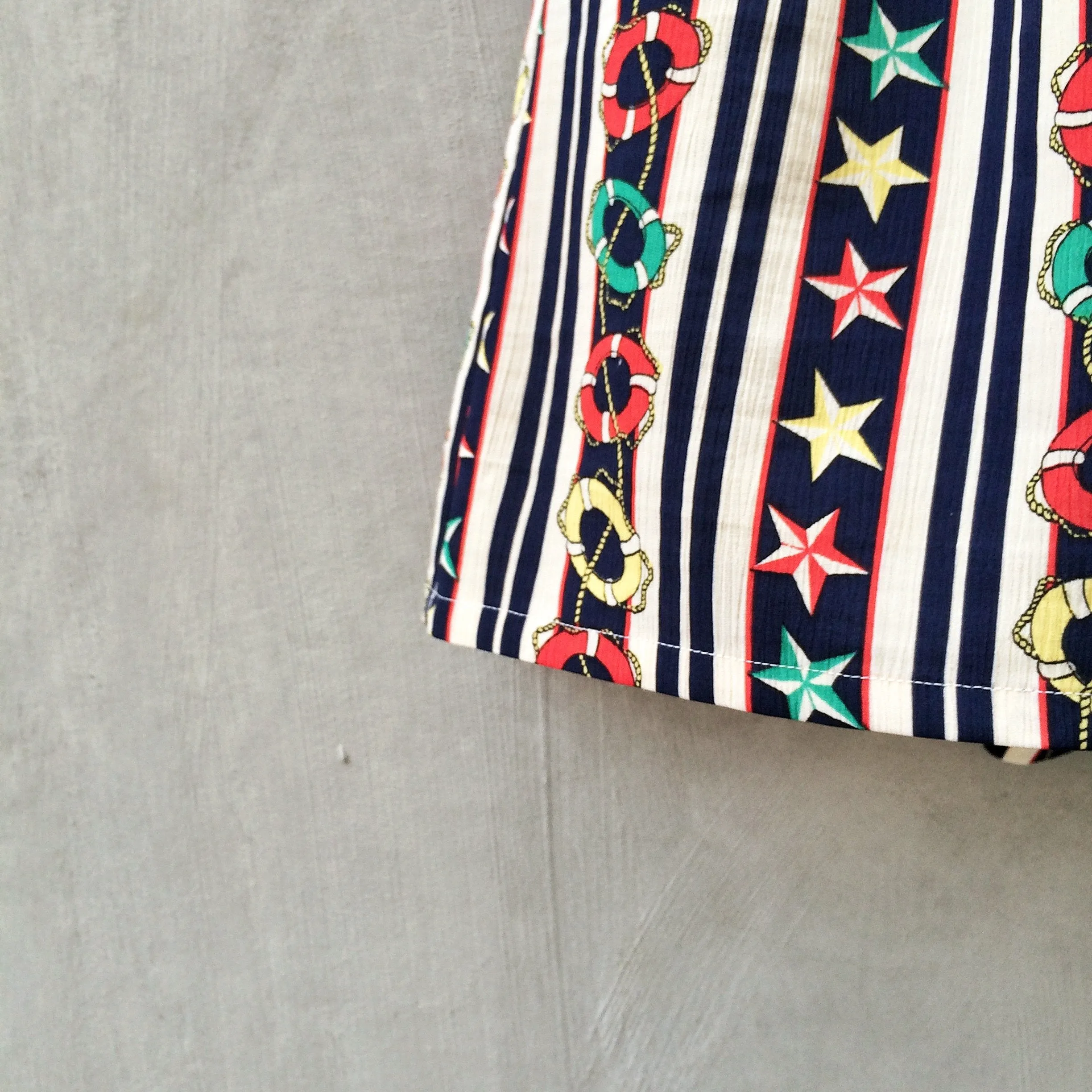 Life Savers | Vintage Nautical Life Buoys, Starts and Ropes Knots 1980s Summer Shorts