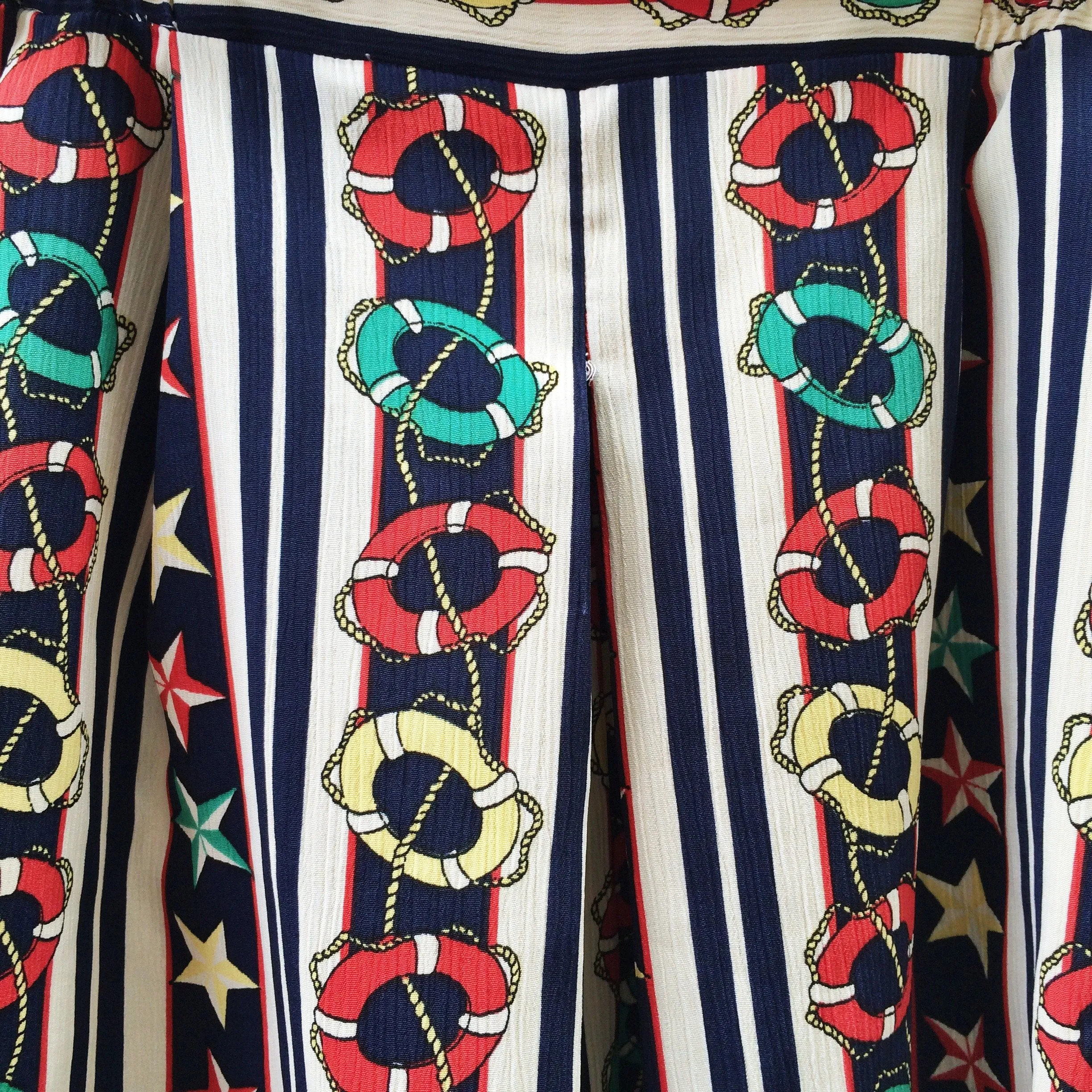 Life Savers | Vintage Nautical Life Buoys, Starts and Ropes Knots 1980s Summer Shorts