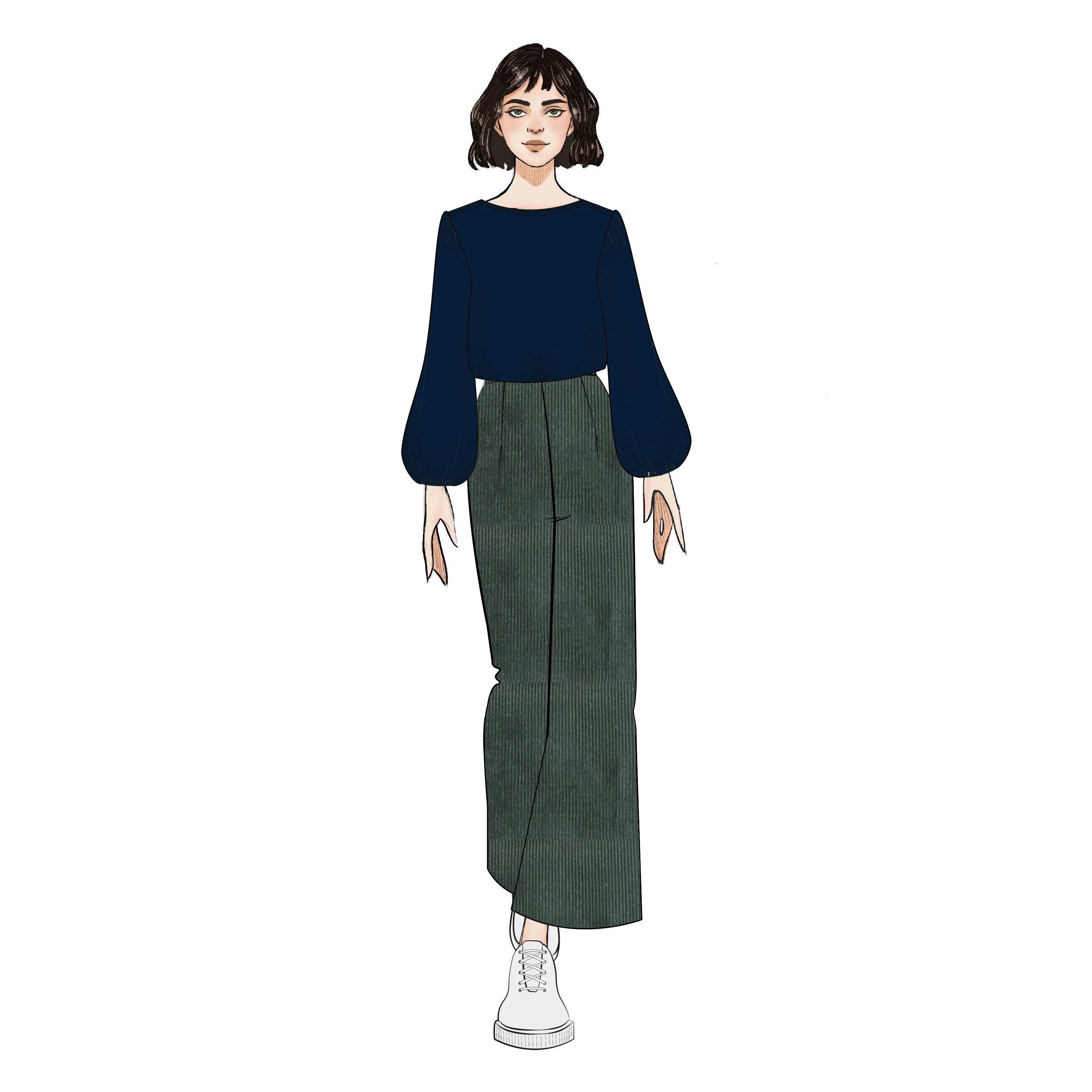 Long Culottes - Forest Cord