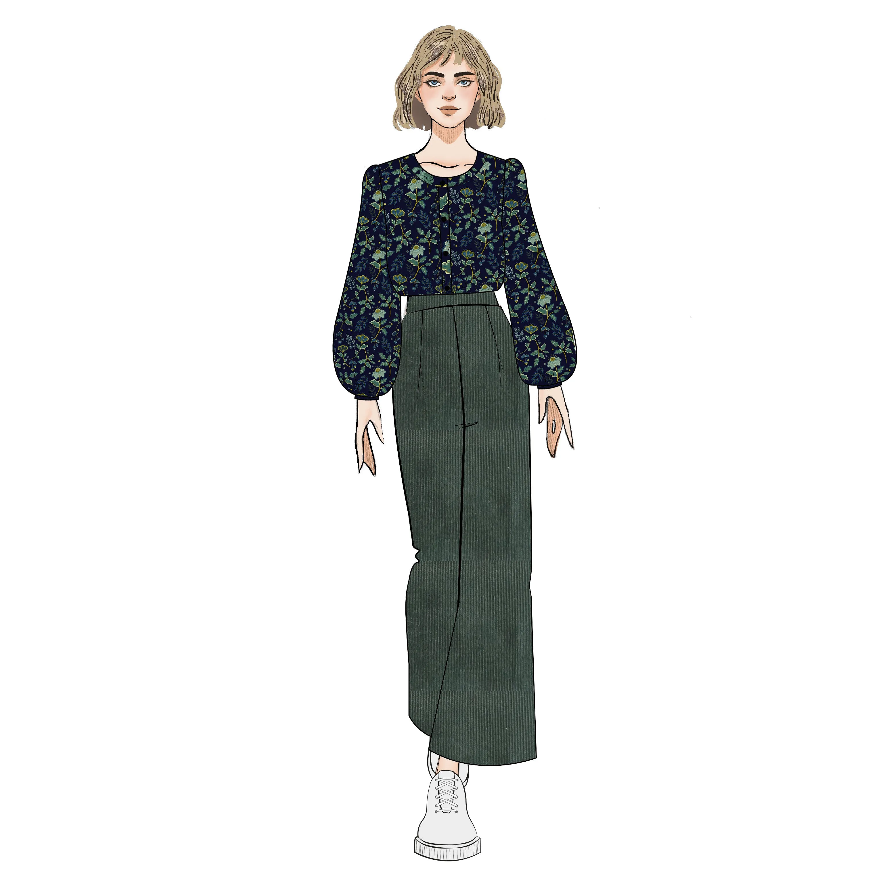 Long Culottes - Forest Cord