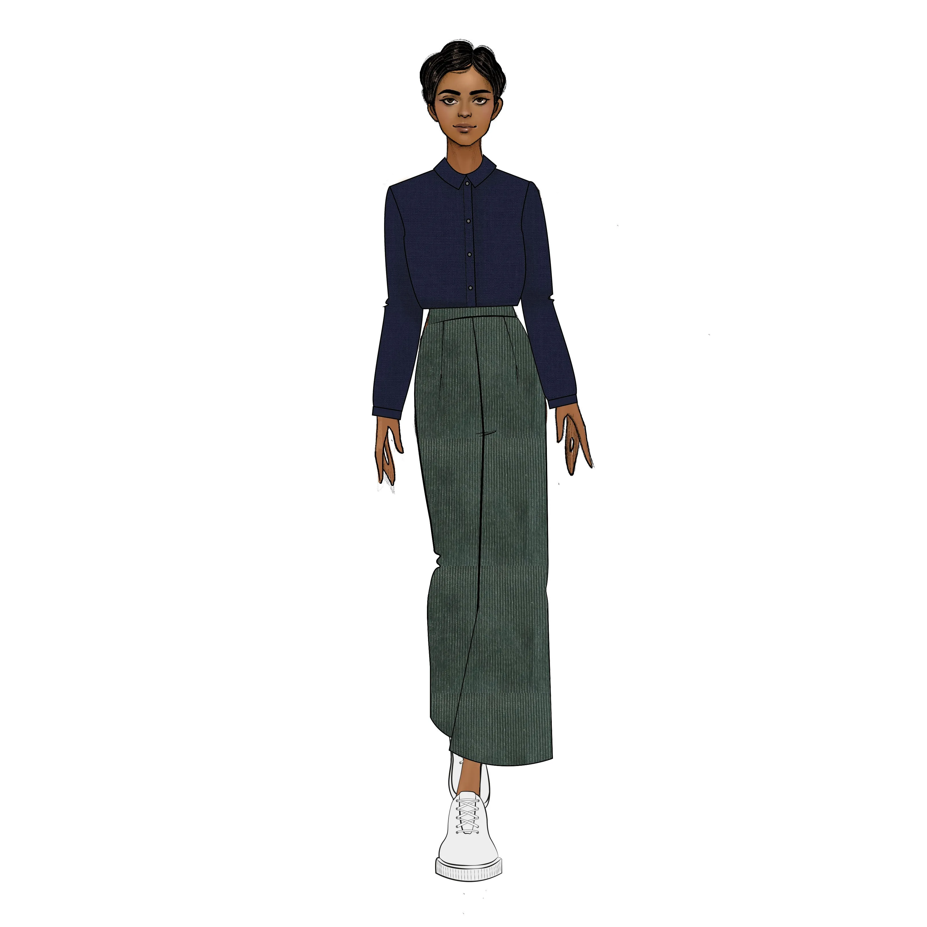 Long Culottes - Forest Cord