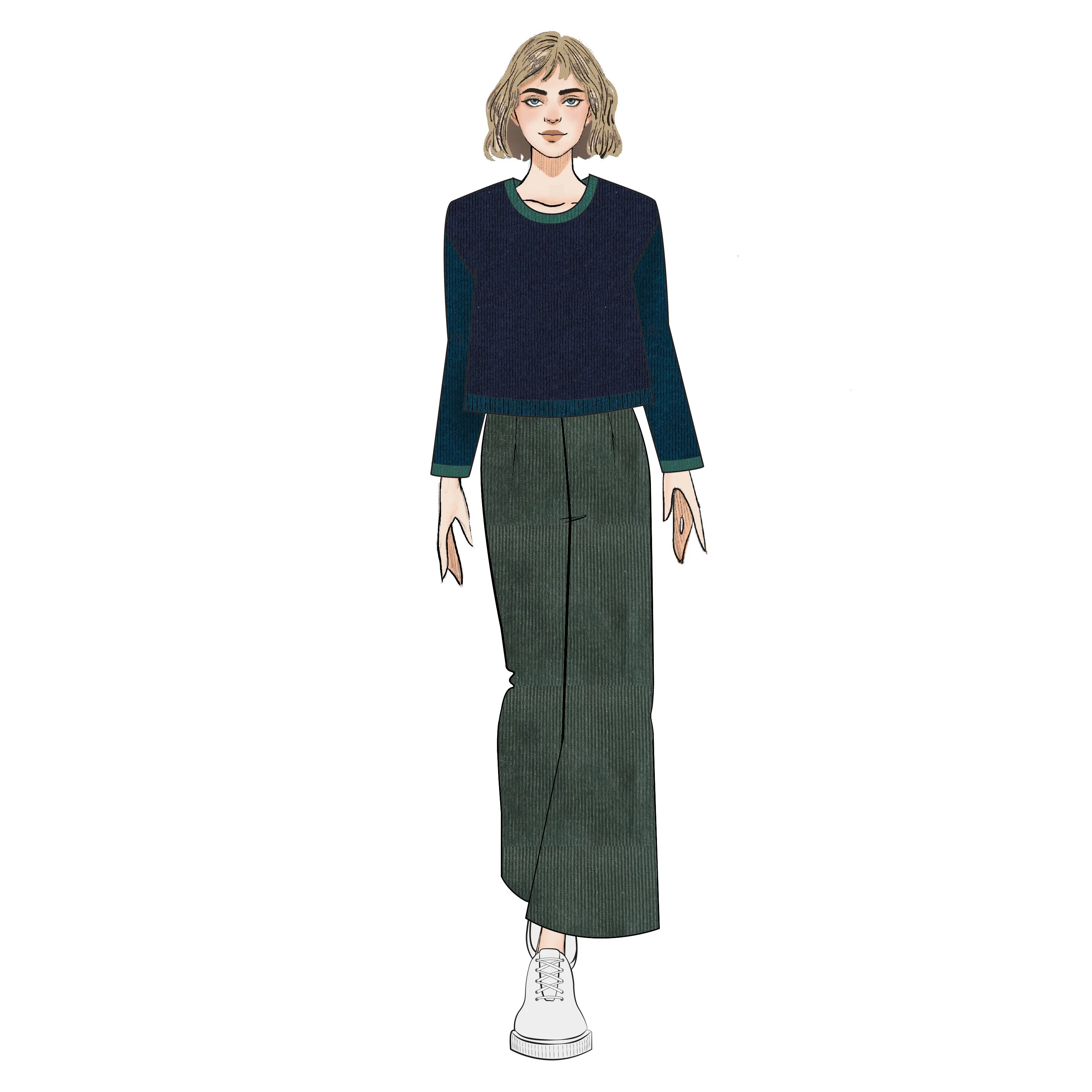 Long Culottes - Forest Cord