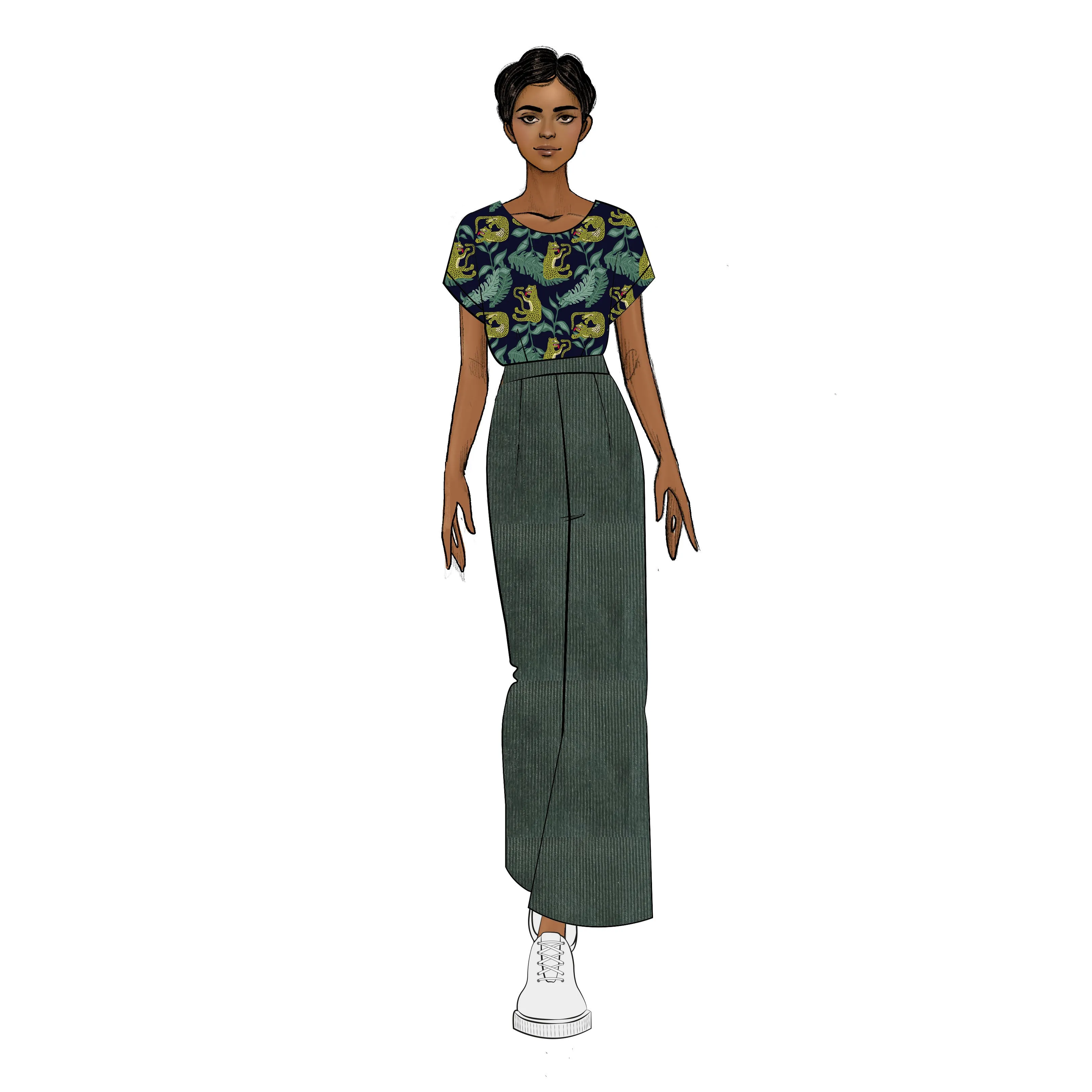 Long Culottes - Forest Cord