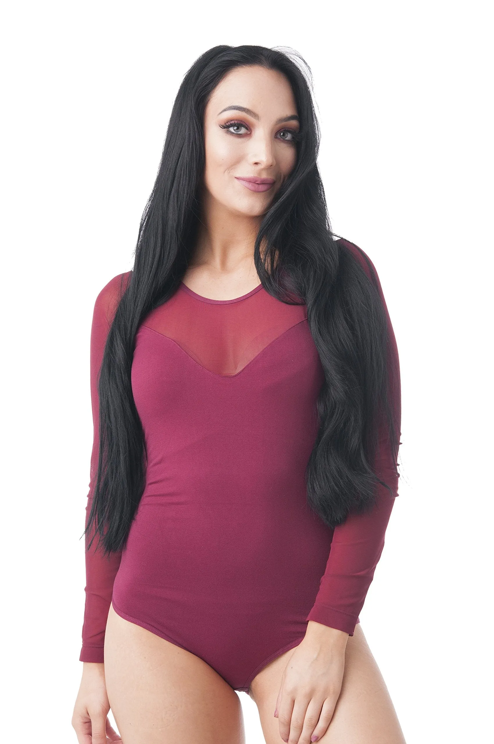 Long Sleeve One Size Mesh Body Suit