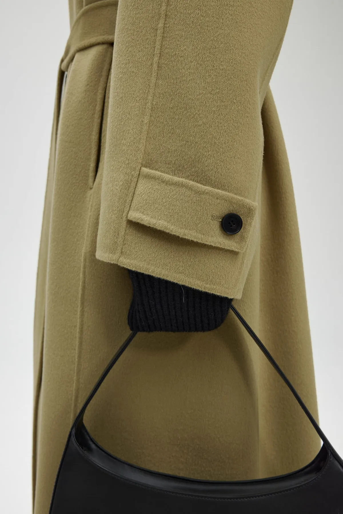 Luxe Silk Cashmere Single Breasted Belted Coat