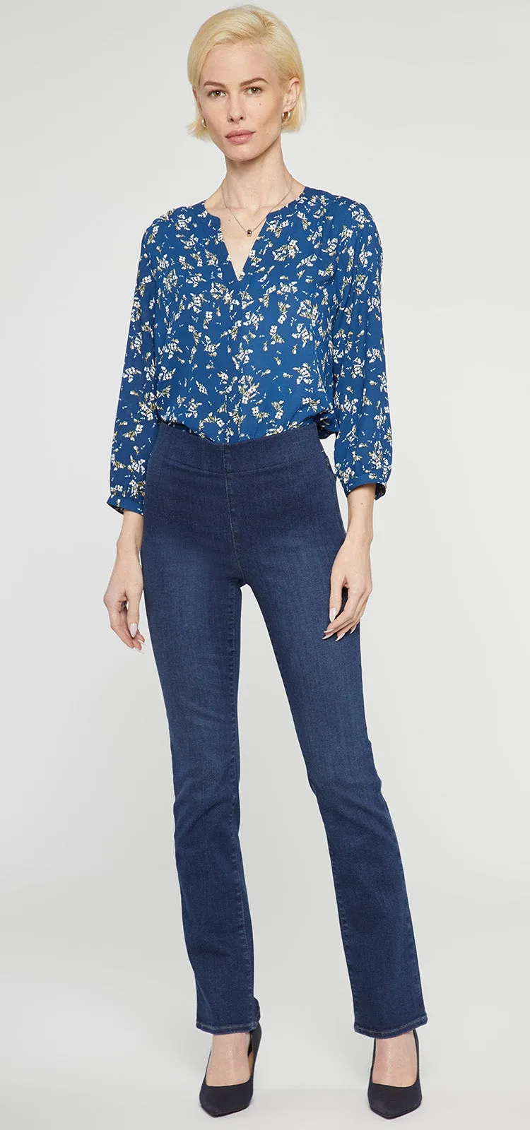 Marilyn Straight Pull-On Jeans Dark Blue SpanSpring™ Denim | Blue Star
