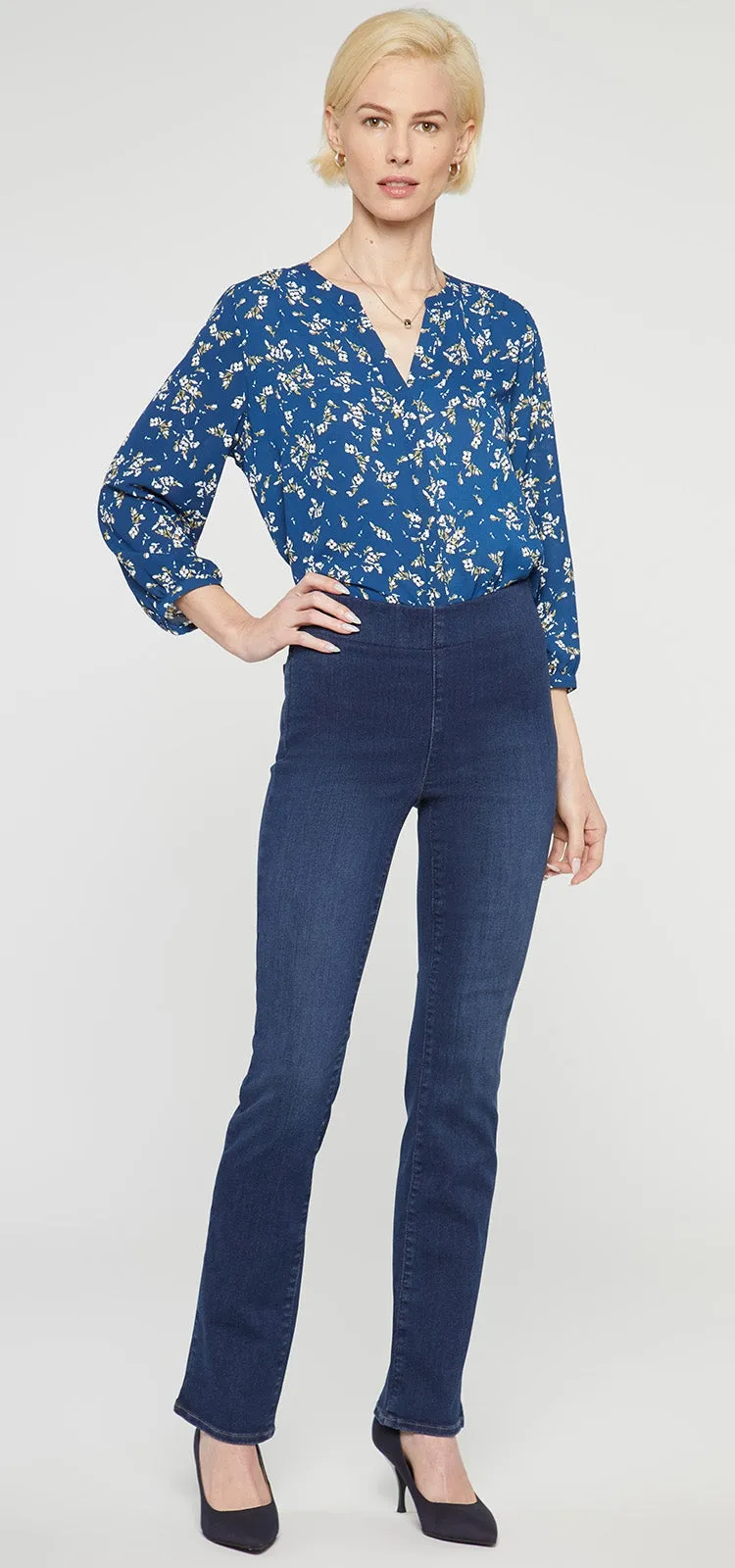 Marilyn Straight Pull-On Jeans Dark Blue SpanSpring™ Denim | Blue Star