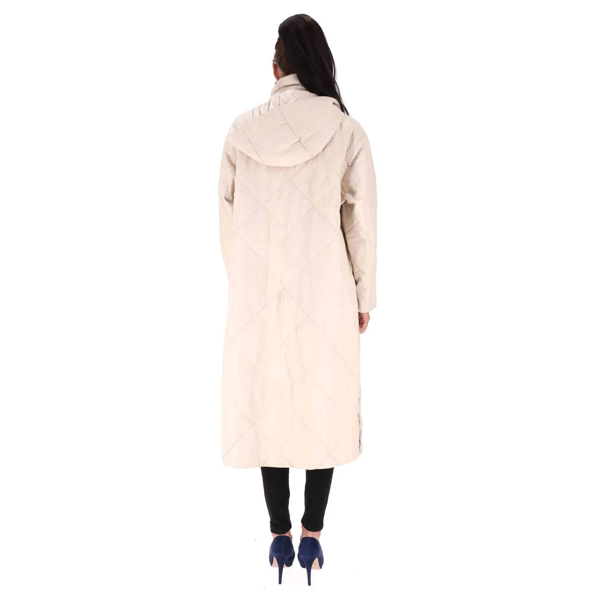 Massimo Dutti Limited Edition  Quilted Leather Coat. Size M
