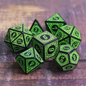 Oracle's Flame Green Polymer Dice Set