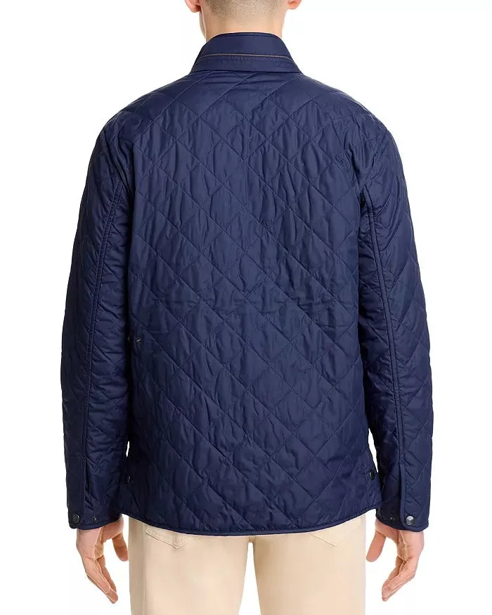 Peter Millar Mens Modern fit Quilted Coat XXL Navy Blue Solid