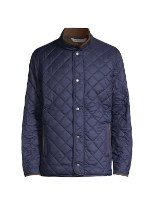 Peter Millar Mens Modern fit Quilted Coat XXL Navy Blue Solid