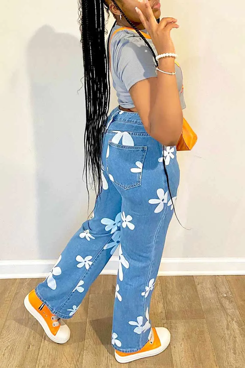 PG616 Graphic Denim Pants