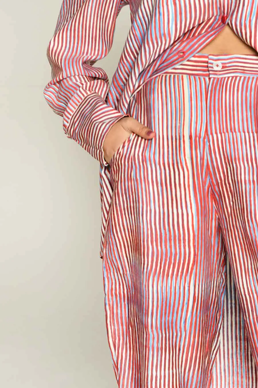 Pink Block-Printed Culottes Pant