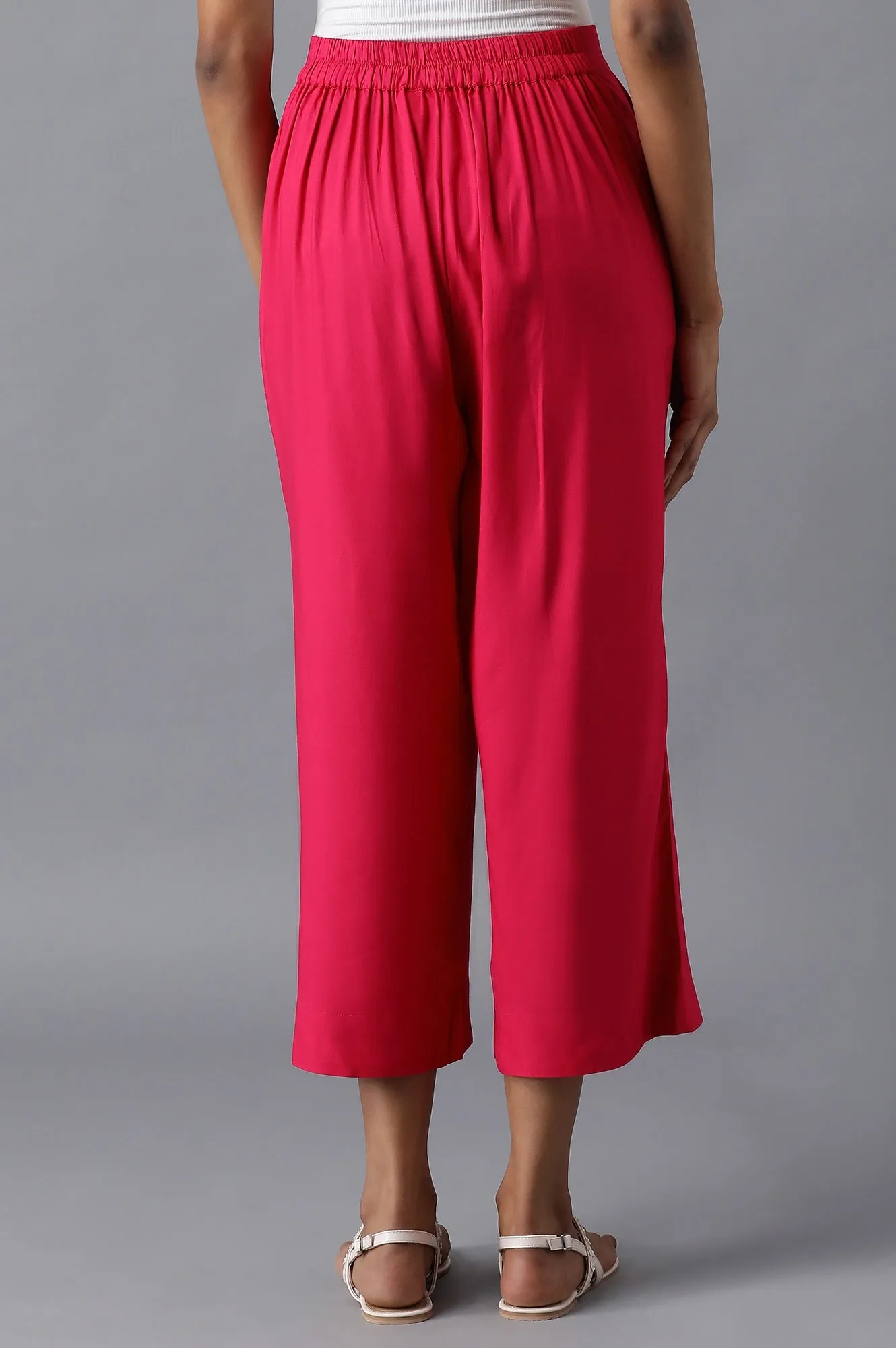 Pink solid culottes