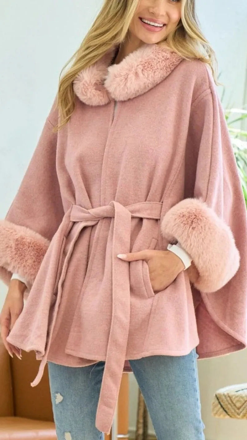 Premium Warm Ponchu With Heavy Furr GGR661