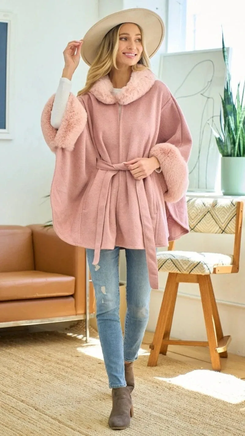 Premium Warm Ponchu With Heavy Furr GGR661