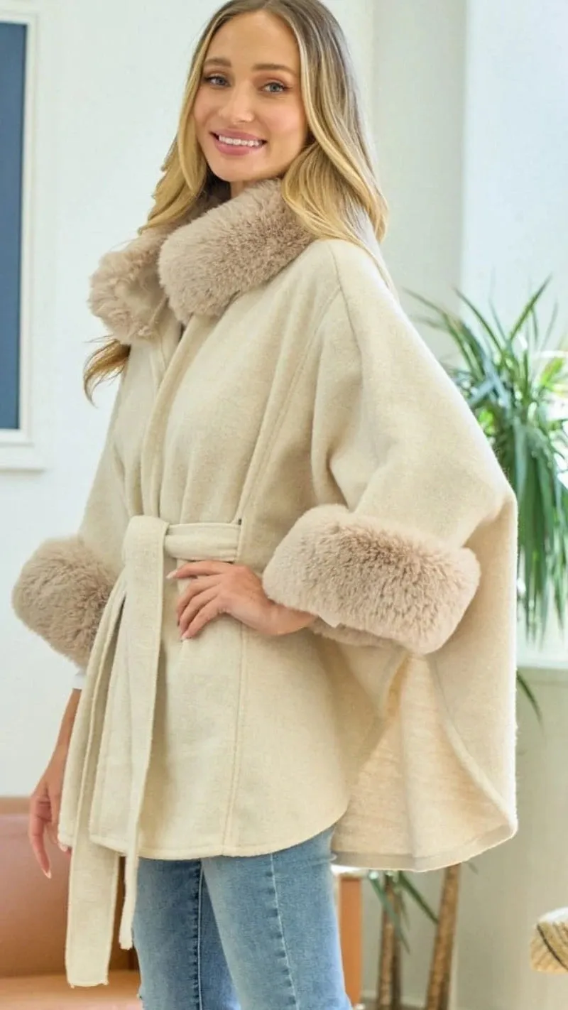 Premium Warm Ponchu With Heavy Furr GGR661