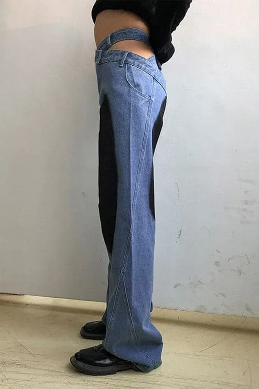 PZ401 Two Tone Denim Pants