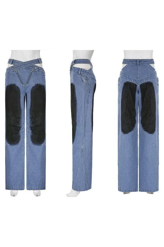 PZ401 Two Tone Denim Pants