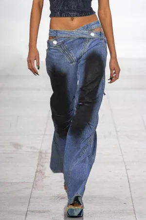 PZ401 Two Tone Denim Pants