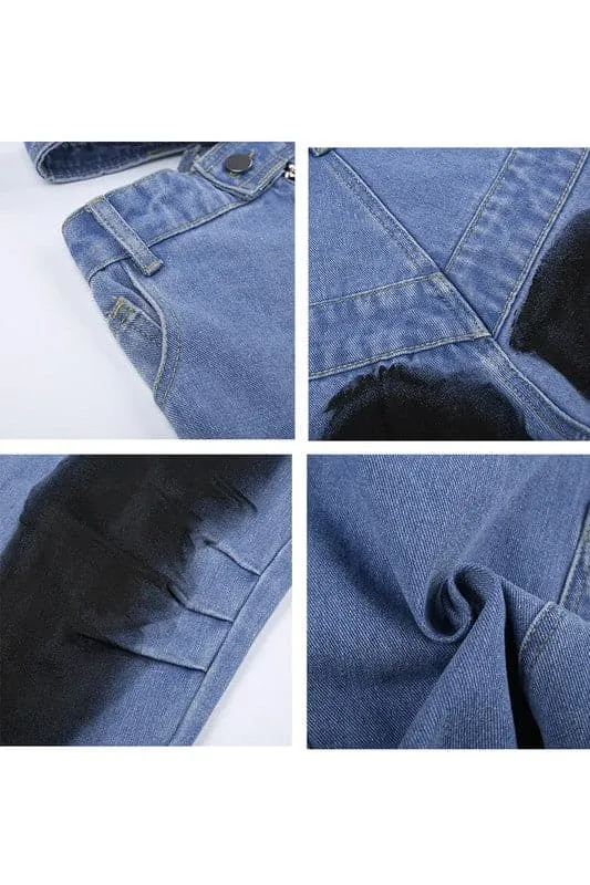 PZ401 Two Tone Denim Pants