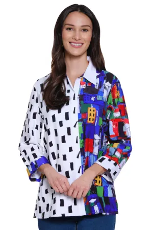 Reversible Knit Pop Over Tunic - Women's - City Print