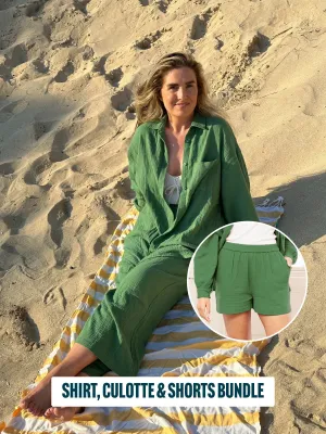 Shirt, Shorts & Culottes Bundle - Deborah, Jenny & Maisie - Green