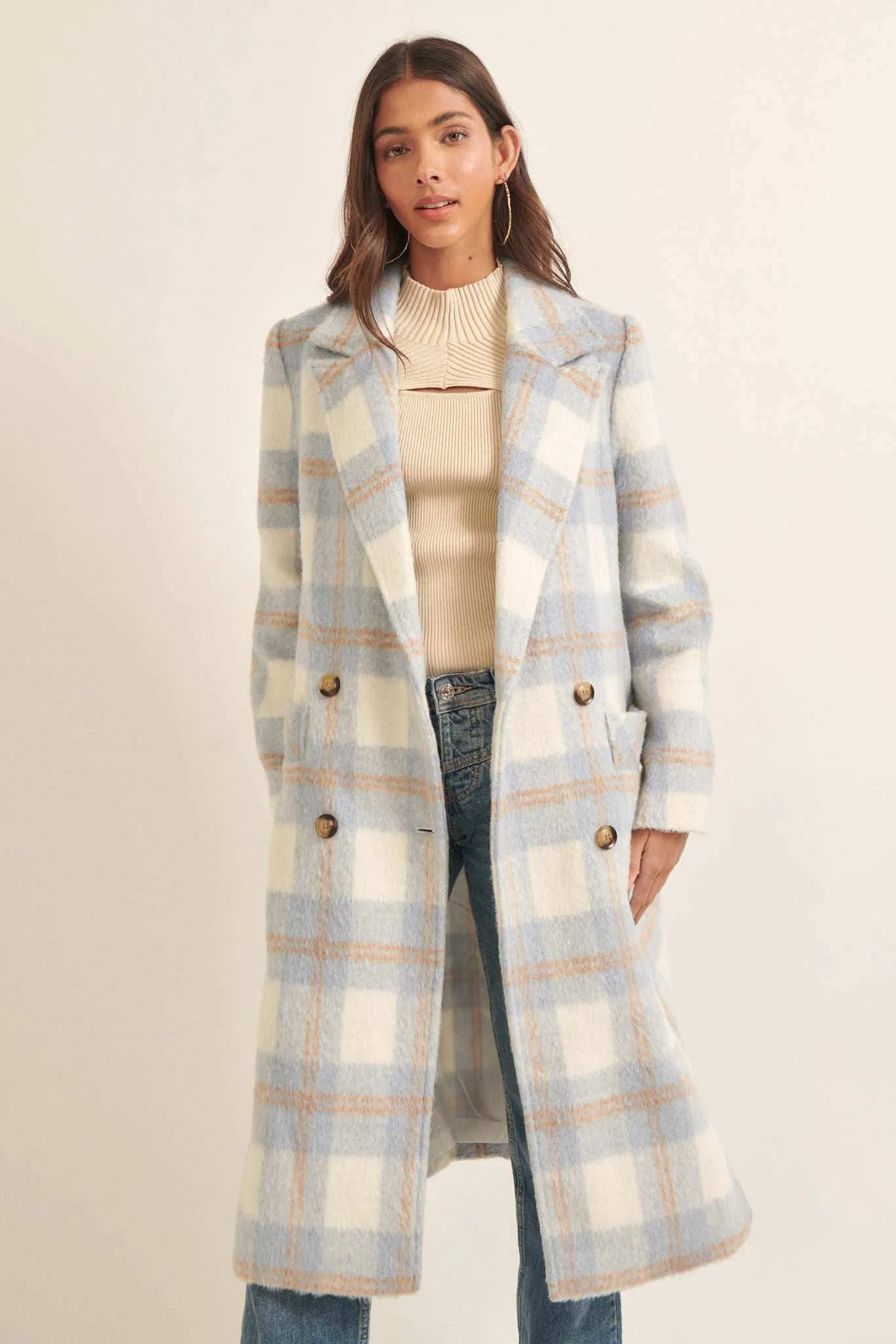 Snowy Creek Wool-Blend Plaid Overcoat