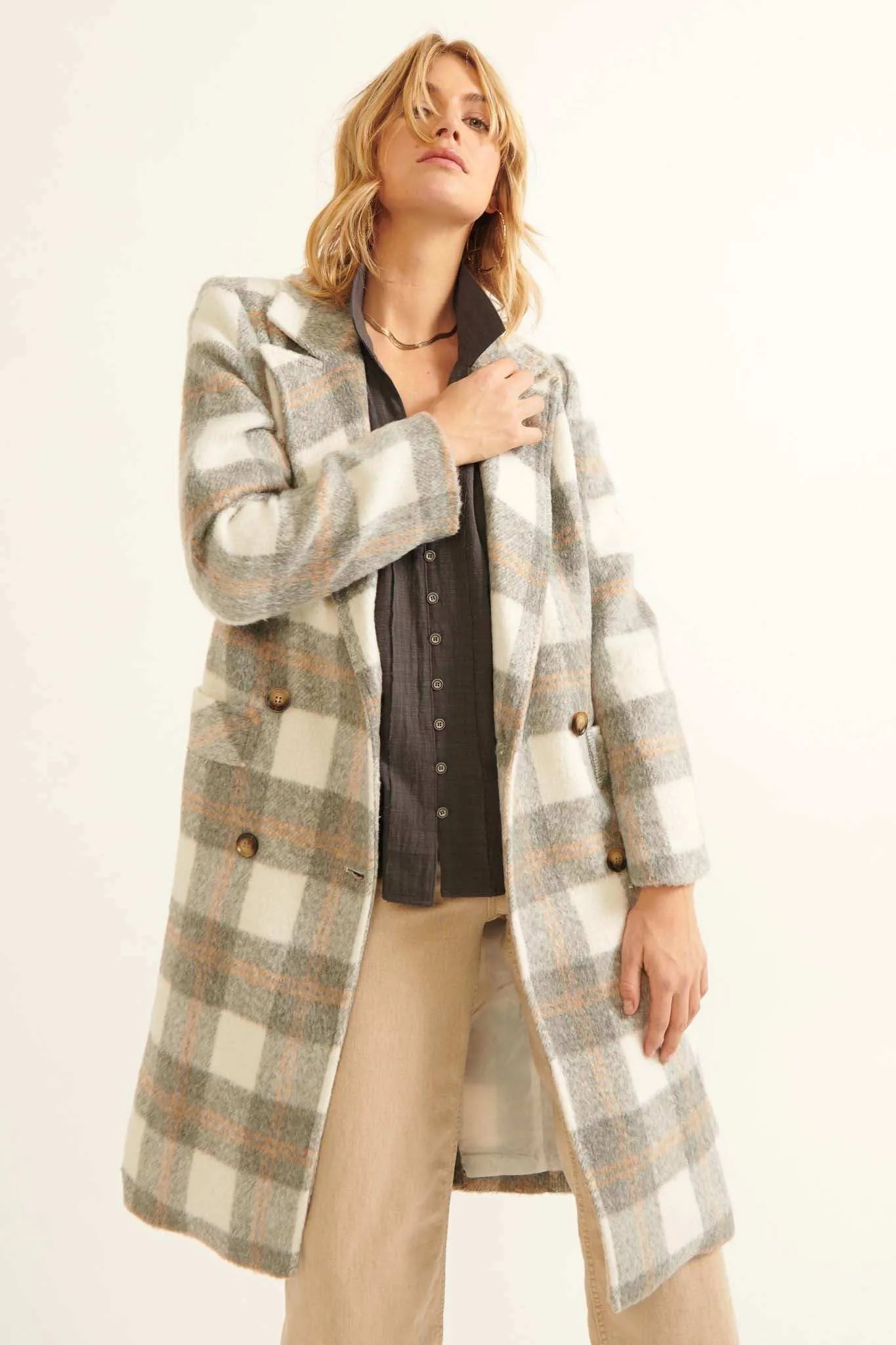 Snowy Creek Wool-Blend Plaid Overcoat