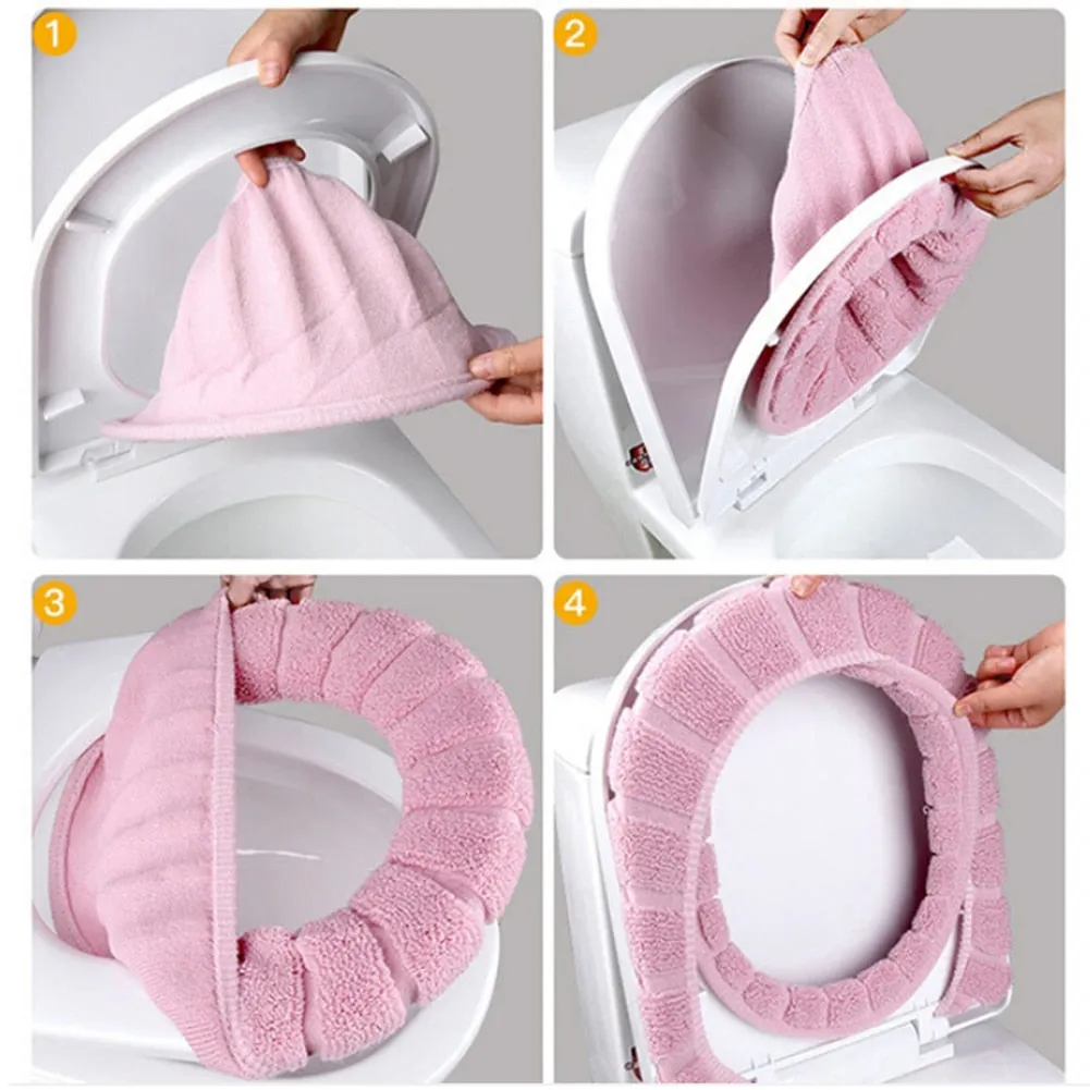 Soft Washable Toilet Seat Cover Mat Pad Cushion Easy use Warm Comfortable Toilet tool Home Bathroom Toilet Cleaning Accessories
