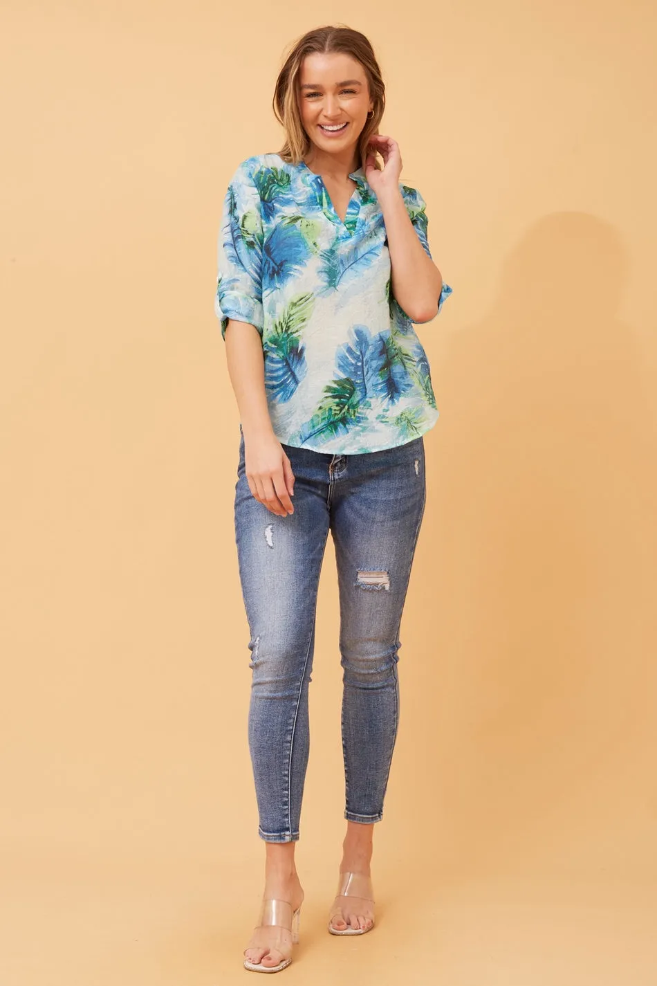 SPICY LEAF PRINT TOP
