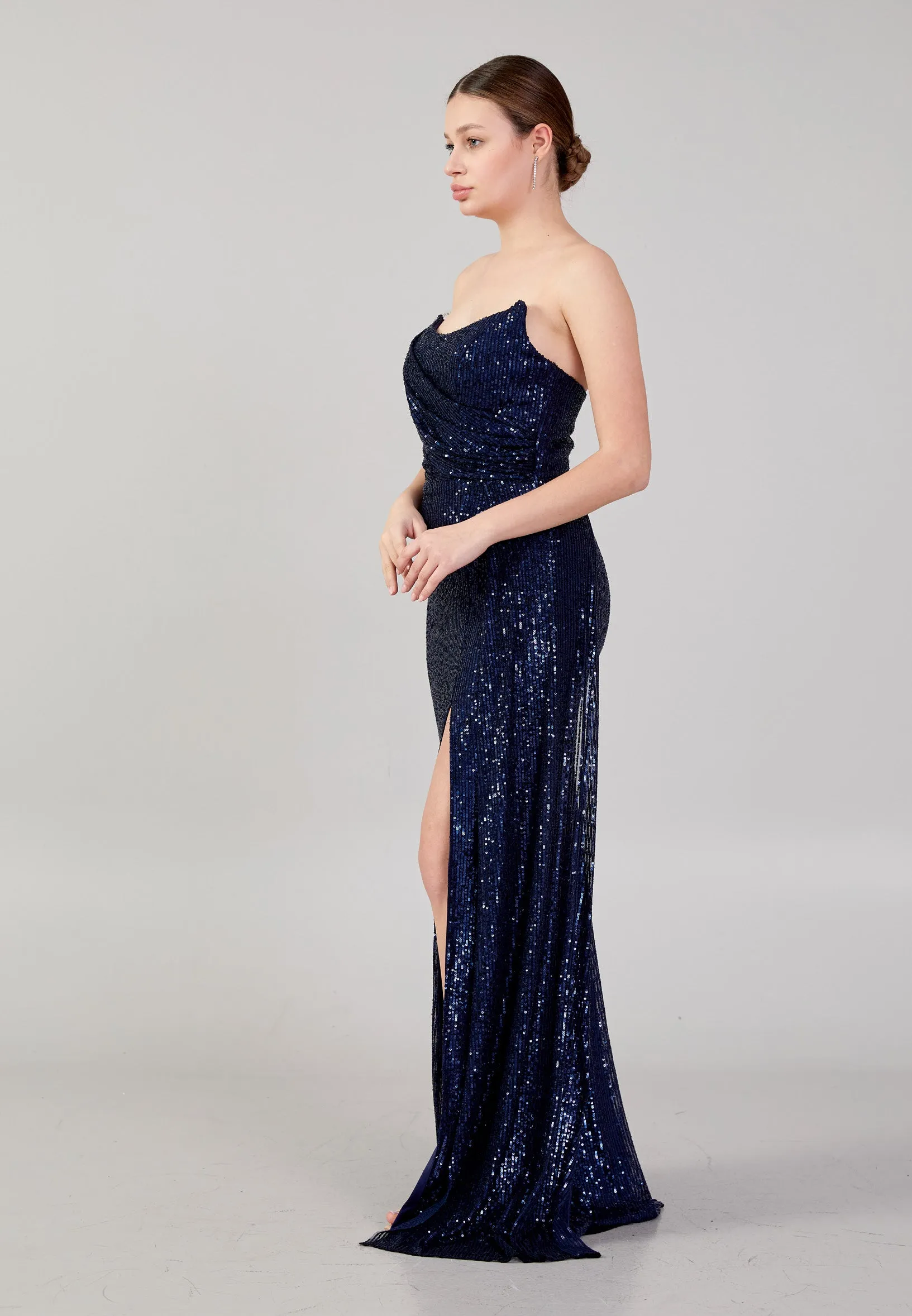 Strapless Sequin Maxi Dress