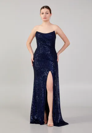 Strapless Sequin Maxi Dress