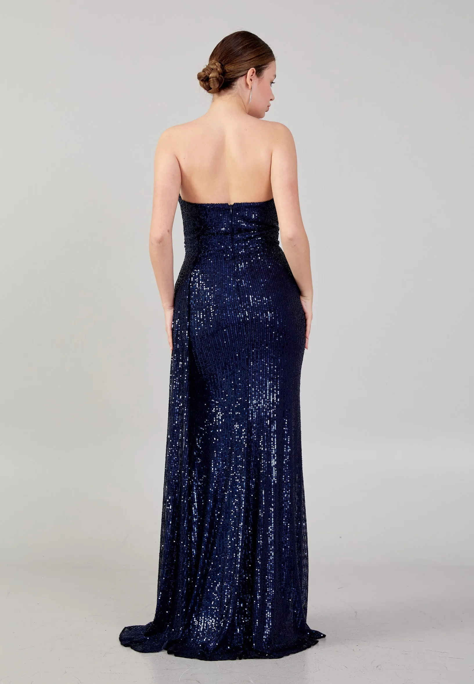 Strapless Sequin Maxi Dress