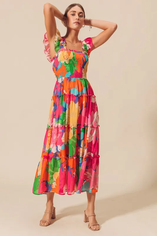 Tropical Floral Maxi Dress