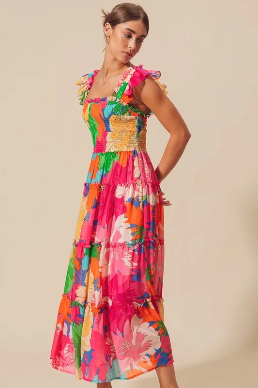Tropical Floral Maxi Dress