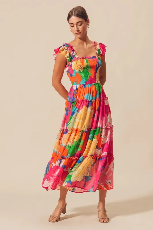 Tropical Floral Maxi Dress