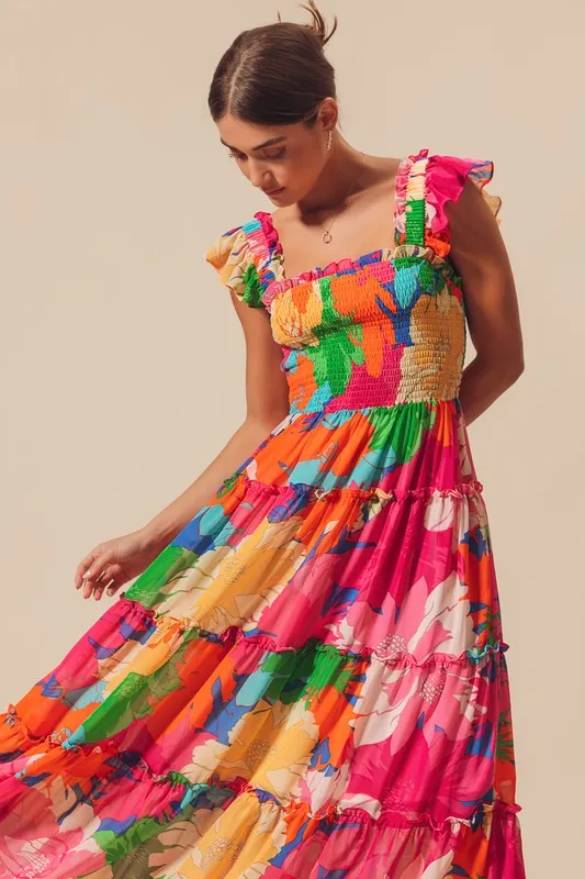 Tropical Floral Maxi Dress