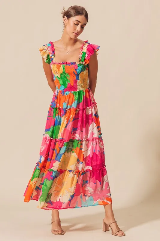 Tropical Floral Maxi Dress