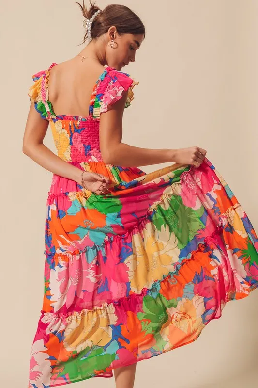 Tropical Floral Maxi Dress